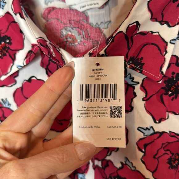 Kate Spade Poppy Toss Belted Shirtdress. Size Small. - Picture 8 of 13